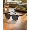 image:imageCARFIA Retro Acetate Polarized Sunglasses for Men UV Protection Square Classic Eyewear for Driving Outdoor3 Tortoise Frame  Grey Lens