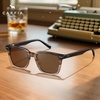 image:imageCARFIA Retro Acetate Polarized Sunglasses for Men UV Protection Square Classic Eyewear for Driving Outdoor4 Tortoise Frame  Brown Lenses