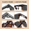 image:imageCARFIA Retro Acetate Polarized Sunglasses for Men UV Protection Square Classic Eyewear for Driving Outdoor5 Brown StripedTea Frame  Grey Lens