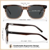 image:imageCARFIA Retro Acetate Polarized Sunglasses for Men UV Protection Square Classic Eyewear for Driving Outdoor5 Brown StripedTea Frame  Grey Lens