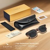 image:imageCARFIA Retro Acetate Polarized Sunglasses for Men UV Protection Square Classic Eyewear for Driving Outdoor5 Brown StripedTea Frame  Grey Lens