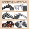 image:imageCARFIA Retro Acetate Polarized Sunglasses for Men UV Protection Square Classic Eyewear for Driving Outdoor6 Bright White Frame  Gray Lenses