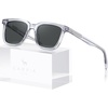 image:imageCARFIA Retro Acetate Polarized Sunglasses for Men UV Protection Square Classic Eyewear for Driving Outdoor6 Bright White Frame  Gray Lenses