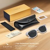 image:imageCARFIA Retro Acetate Polarized Sunglasses for Men UV Protection Square Classic Eyewear for Driving Outdoor6 Bright White Frame  Gray Lenses