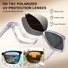 image:imageCARFIA Retro Acetate Polarized Sunglasses for Men UV Protection Square Classic Eyewear for Driving Outdoor6 Bright White Frame  Gray Lenses