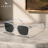 image:imageCARFIA Retro Acetate Polarized Sunglasses for Men UV Protection Square Classic Eyewear for Driving Outdoor6 Bright White Frame  Gray Lenses