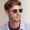 image:imageCARFIA Retro Acetate Polarized Sunglasses for Men UV Protection Square Classic Eyewear for Driving Outdoor6 Bright White Frame  Gray Lenses