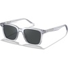 image:imageCARFIA Retro Acetate Polarized Sunglasses for Men UV Protection Square Classic Eyewear for Driving Outdoor6 Bright White Frame  Gray Lenses