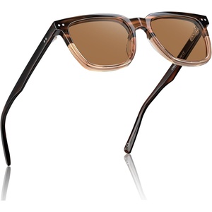 image:imageCARFIA Retro Acetate Polarized Sunglasses for Men UV Protection Square Classic Eyewear for Driving Outdoor4 Tortoise Frame  Brown Lenses