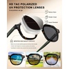 image:imageCARFIA Classic Cool Atetate Sunglasses for Men Polarized UV400 Protection Trendy Keyhole Square Sun Glasses Driving Shades1 Tortoise Frame Grey Lens