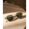 image:imageCARFIA Classic Cool Atetate Sunglasses for Men Polarized UV400 Protection Trendy Keyhole Square Sun Glasses Driving Shades2 Clear Yellow Frame Green Lens