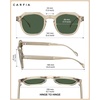 image:imageCARFIA Classic Cool Atetate Sunglasses for Men Polarized UV400 Protection Trendy Keyhole Square Sun Glasses Driving Shades2 Clear Yellow Frame Green Lens