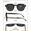 image:imageCARFIA Classic Cool Atetate Sunglasses for Men Polarized UV400 Protection Trendy Keyhole Square Sun Glasses Driving Shades3 Black Frame Grey Lens