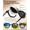 image:imageCARFIA Classic Cool Atetate Sunglasses for Men Polarized UV400 Protection Trendy Keyhole Square Sun Glasses Driving Shades3 Black Frame Grey Lens