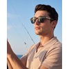 image:imageCARFIA Classic Cool Atetate Sunglasses for Men Polarized UV400 Protection Trendy Keyhole Square Sun Glasses Driving Shades3 Black Frame Grey Lens