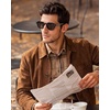 image:imageCARFIA Classic Cool Atetate Sunglasses for Men Polarized UV400 Protection Trendy Keyhole Square Sun Glasses Driving Shades3 Black Frame Grey Lens