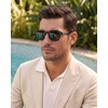 image:imageCARFIA Classic Cool Atetate Sunglasses for Men Polarized UV400 Protection Trendy Keyhole Square Sun Glasses Driving Shades3 Black Frame Grey Lens
