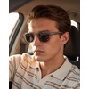 image:imageCARFIA Classic Cool Atetate Sunglasses for Men Polarized UV400 Protection Trendy Keyhole Square Sun Glasses Driving Shades4 Clear Grey Frame Grey Lens