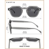image:imageCARFIA Classic Cool Atetate Sunglasses for Men Polarized UV400 Protection Trendy Keyhole Square Sun Glasses Driving Shades4 Clear Grey Frame Grey Lens