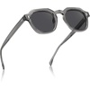 image:imageCARFIA Classic Cool Atetate Sunglasses for Men Polarized UV400 Protection Trendy Keyhole Square Sun Glasses Driving Shades4 Clear Grey Frame Grey Lens