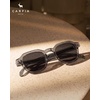 image:imageCARFIA Classic Cool Atetate Sunglasses for Men Polarized UV400 Protection Trendy Keyhole Square Sun Glasses Driving Shades4 Clear Grey Frame Grey Lens