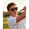 image:imageCARFIA Classic Cool Atetate Sunglasses for Men Polarized UV400 Protection Trendy Keyhole Square Sun Glasses Driving Shades5 Tortoise Frame Brown Lens