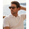image:imageCARFIA Classic Cool Atetate Sunglasses for Men Polarized UV400 Protection Trendy Keyhole Square Sun Glasses Driving Shades5 Tortoise Frame Brown Lens