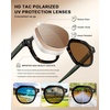 image:imageCARFIA Classic Cool Atetate Sunglasses for Men Polarized UV400 Protection Trendy Keyhole Square Sun Glasses Driving Shades5 Tortoise Frame Brown Lens