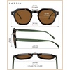 image:imageCARFIA Classic Cool Atetate Sunglasses for Men Polarized UV400 Protection Trendy Keyhole Square Sun Glasses Driving Shades5 Tortoise Frame Brown Lens