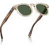 image:imageCARFIA Retro Cool Acetate Sunglasses for Men Polarized UV Protection Keyhole Round Shades with Embossed Pattern Wire Core2 Clear Yellow Frame Green Lens