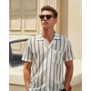 image:imageCARFIA Retro Cool Acetate Sunglasses for Men Polarized UV Protection Keyhole Round Shades with Embossed Pattern Wire Core3 Brown Striped Frame Green Lens