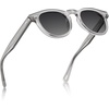 image:imageCARFIA Retro Cool Acetate Sunglasses for Men Polarized UV Protection Keyhole Round Shades with Embossed Pattern Wire Core5 Transparent Grey Frame Gradient Grey Lens