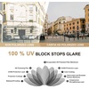 image:imageCARFIA Retro Cool Acetate Sunglasses for Men Polarized UV Protection Keyhole Round Shades with Embossed Pattern Wire Core5 Transparent Grey Frame Gradient Grey Lens