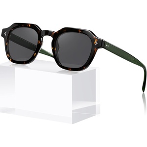 image:imageCARFIA Classic Cool Atetate Sunglasses for Men Polarized UV400 Protection Trendy Keyhole Square Sun Glasses Driving Shades1 Tortoise Frame Grey Lens