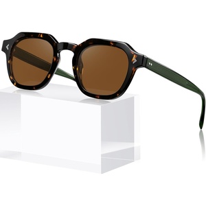 image:imageCARFIA Classic Cool Atetate Sunglasses for Men Polarized UV400 Protection Trendy Keyhole Square Sun Glasses Driving Shades5 Tortoise Frame Brown Lens