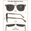 image:imageCARFIA Acetate Polarized Sunglasses for Men Classic Retro Style CA5402  AntiGlare Handmade Acetate Hypoallergenic and Nonfading UV Protection Perfect for driving beach golf and giftingC Clear Tea Frame Gray Lens