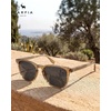 image:imageCARFIA Acetate Polarized Sunglasses for Men Classic Retro Style CA5402  AntiGlare Handmade Acetate Hypoallergenic and Nonfading UV Protection Perfect for driving beach golf and giftingC Clear Tea Frame Gray Lens