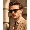 image:imageCARFIA Acetate Polarized Sunglasses for Men Classic Retro Style CA5402  AntiGlare Handmade Acetate Hypoallergenic and Nonfading UV Protection Perfect for driving beach golf and giftingA Browm Striped Frame Green Lens