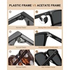 image:imageCARFIA Acetate Polarized Sunglasses for Men Classic Retro Style CA5402  AntiGlare Handmade Acetate Hypoallergenic and Nonfading UV Protection Perfect for driving beach golf and giftingB Black Frame Gray Lens