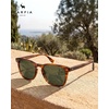 image:imageCARFIA Acetate Polarized Sunglasses for Men Classic Retro Style CA5402  AntiGlare Handmade Acetate Hypoallergenic and Nonfading UV Protection Perfect for driving beach golf and giftingA Browm Striped Frame Green Lens