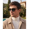 image:imageCARFIA Acetate Polarized Sunglasses for Men Classic Retro Style CA5402  AntiGlare Handmade Acetate Hypoallergenic and Nonfading UV Protection Perfect for driving beach golf and giftingB Black Frame Gray Lens