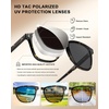 image:imageCARFIA Acetate Polarized Sunglasses for Men Classic Retro Style CA5402  AntiGlare Handmade Acetate Hypoallergenic and Nonfading UV Protection Perfect for driving beach golf and giftingD Tortoiseshell Frame Gray Lens