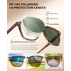 image:imageCARFIA Acetate Polarized Sunglasses for Men Classic Retro Style CA5402  AntiGlare Handmade Acetate Hypoallergenic and Nonfading UV Protection Perfect for driving beach golf and giftingA Browm Striped Frame Green Lens
