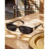 image:imageCARFIA Chic Sunglasses Womens Trendy UV400 Protection Retro Tortoiseshell AcetateRectangle AntiReflective Lenses Shades1 Black Frame  Gray Lens
