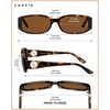 image:imageCARFIA Chic Sunglasses Womens Trendy UV400 Protection Retro Tortoiseshell AcetateRectangle AntiReflective Lenses Shades2 Tortoise Frame  Brown Lens