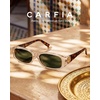image:imageCARFIA Chic Sunglasses Womens Trendy UV400 Protection Retro Tortoiseshell AcetateRectangle AntiReflective Lenses Shades4 Clear Tea Frame  Green Lens