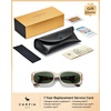 image:imageCARFIA Chic Sunglasses Womens Trendy UV400 Protection Retro Tortoiseshell AcetateRectangle AntiReflective Lenses Shades4 Clear Tea Frame  Green Lens