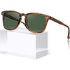 image:imageCARFIA Acetate Polarized Sunglasses for Men Classic Retro Style CA5402  AntiGlare Handmade Acetate Hypoallergenic and Nonfading UV Protection Perfect for driving beach golf and giftingA Browm Striped Frame Green Lens