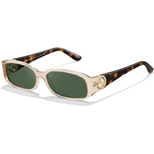 image:imageCARFIA Chic Sunglasses Womens Trendy UV400 Protection Retro Tortoiseshell AcetateRectangle AntiReflective Lenses Shades4 Clear Tea Frame  Green Lens