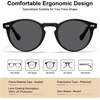 image:imageCARFIA Acetate Polarized Sunglasses for Men Retro Classic Round Shades1 Black Frame Gray Polarized Lens